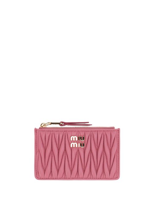 Begonia pink calf leather wallet Miu Miu | 5MB060V-OOO2FPPF0638